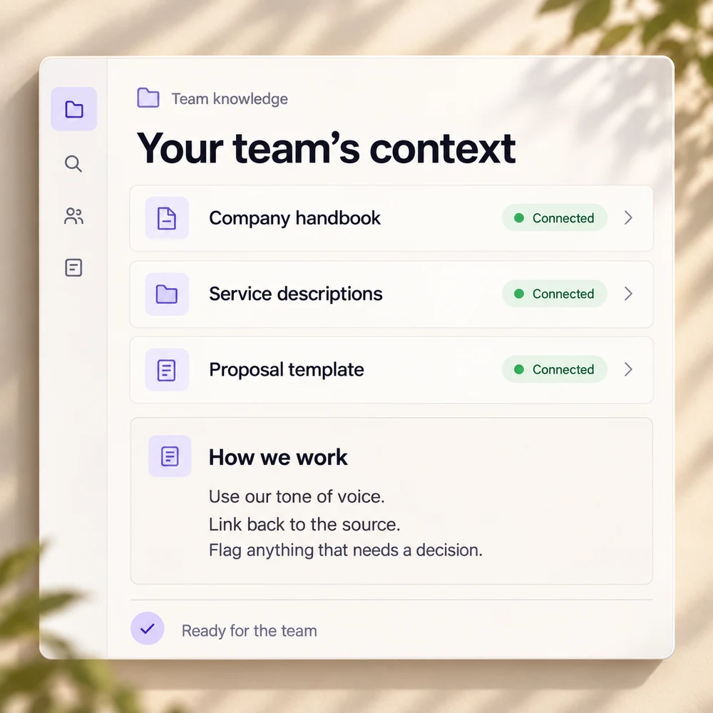 Company documents connected to the team’s working instructions