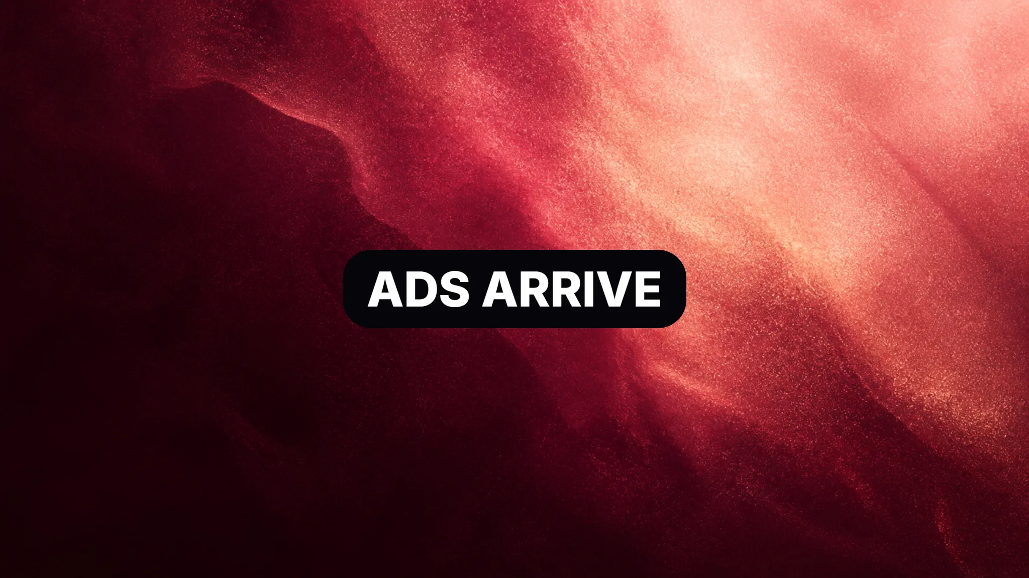 Grainy red-orange light entering a dark answer field with a centered ADS ARRIVE label